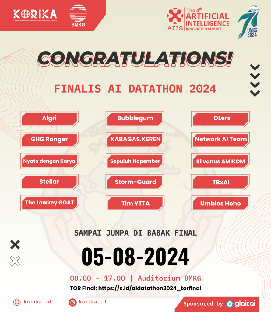 PENGUMUMAN FINALIS AI DATATHON 2024