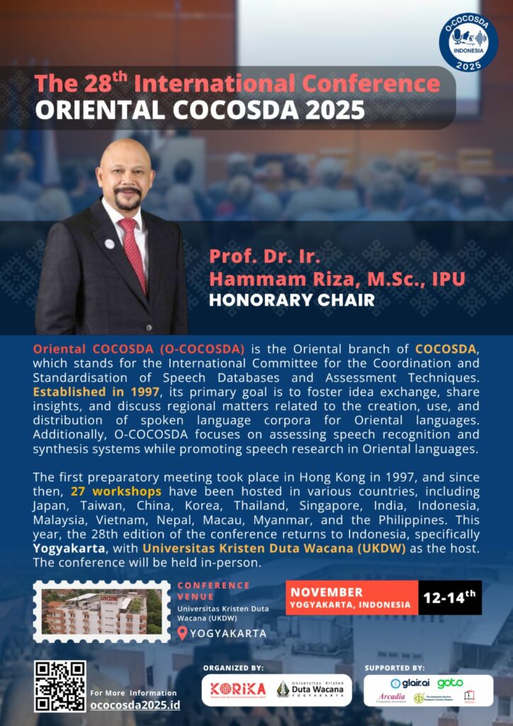 KORIKA and Duta Wacana Christian University (UKWD) Yogyakarta held the O-COCOSDA 2025 International Conference
